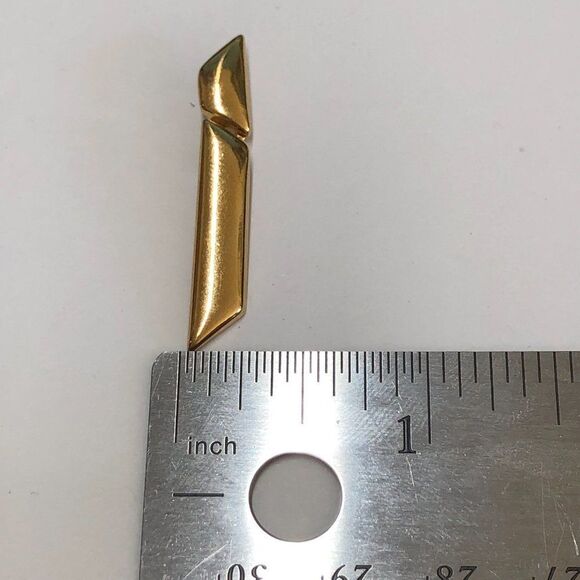 Vintage Gold Earrings Geometric Drop Statement Evoke Brand 1.5 In - Picture 5 of 5